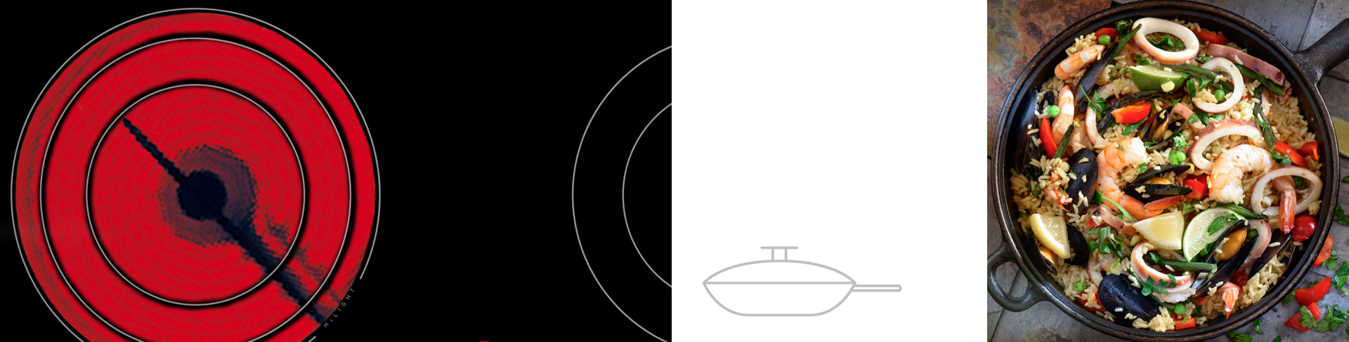 Amica 514CE3.413TSKDHAQ(XL) Acérquese a la cocina con vitrocerámica cm. 50  - 4 zonas de cocción - 1 horno eléctrico - negro/acero inoxidable